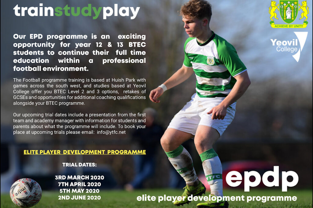 CLUB NEWS | Yeovil Town FC & Yeovil College announce huge opportunity to Train Study and Play