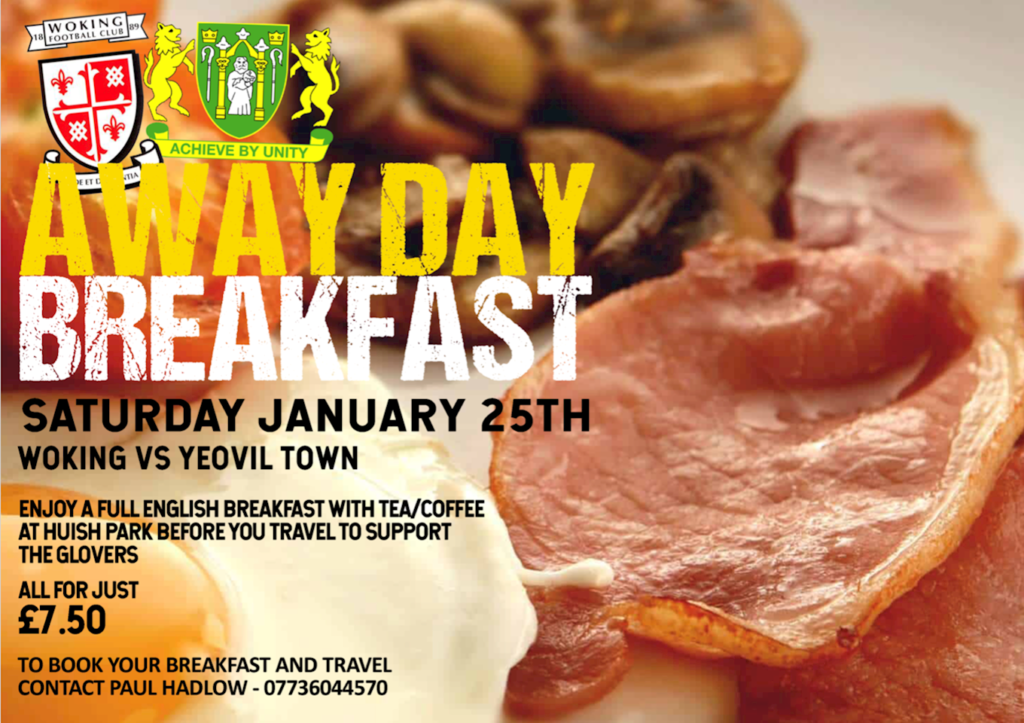 CLUB NEWS | Away Day Breakfast - Woking