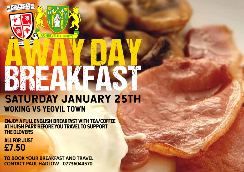 CLUB NEWS | Away Day Breakfast – Woking